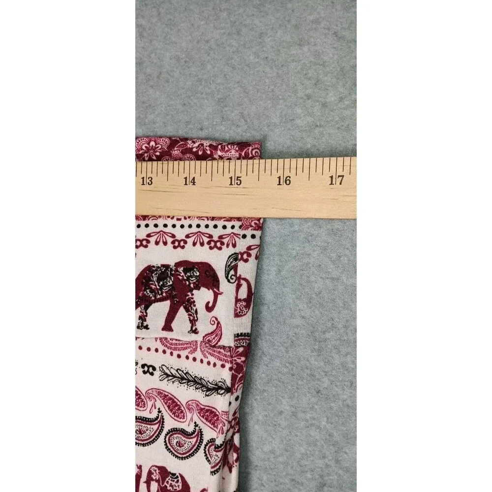 Bohemian Elephant Pattern Side Slits Maxi Skirt Small Pink Summer Beach Festival